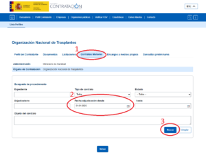 Instrucciones de búsqueda de contratos menores en la Plataforma de Contratación del Sector Público