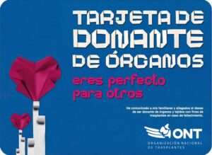 Tarjeta de donante de la Organización Nacional de Trasplantes de España
